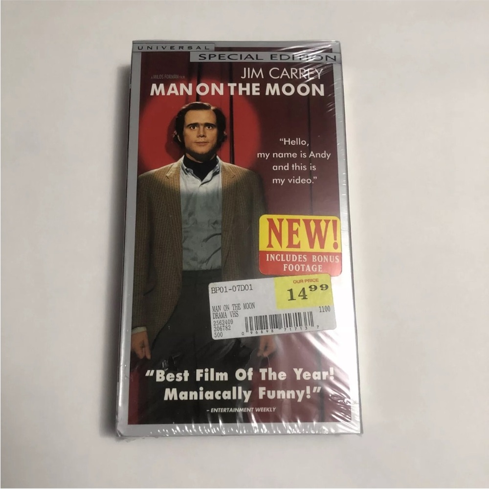 Man on the Moon VHS 2000 Jim Carrey Andy Kaufman Cult Biopic Comedy Movie VTG